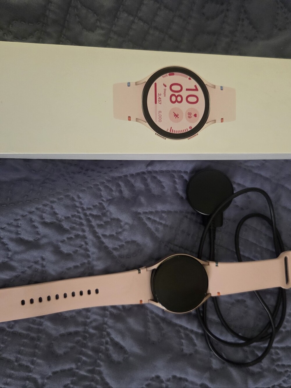 Samsung Pink Galaxy Watch with Soft Silicone Band
